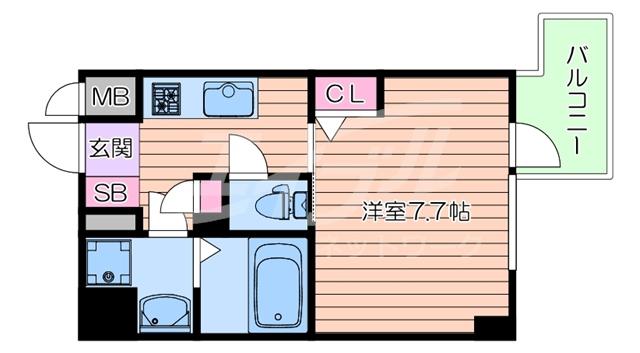 LA DOUCEUR江坂II(1K/8階)の間取り写真