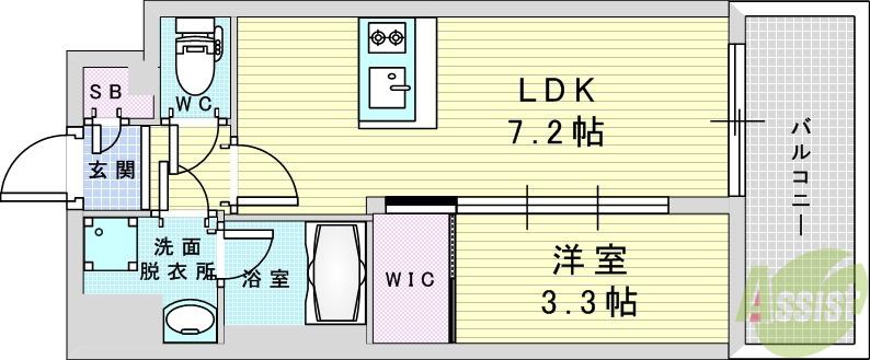 エスリードレジデンス ザ・グラン大阪ノア(1LDK/5階)の間取り写真