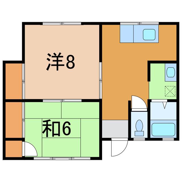 グリーンハイツ干場(2DK/2階)の間取り写真