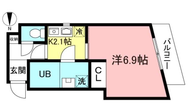 エスポワール喜多見(1K/1階)の間取り写真