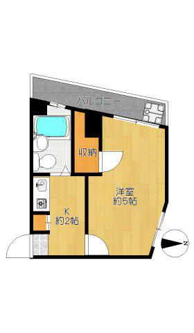 小林ビル(1K/3階)の間取り写真
