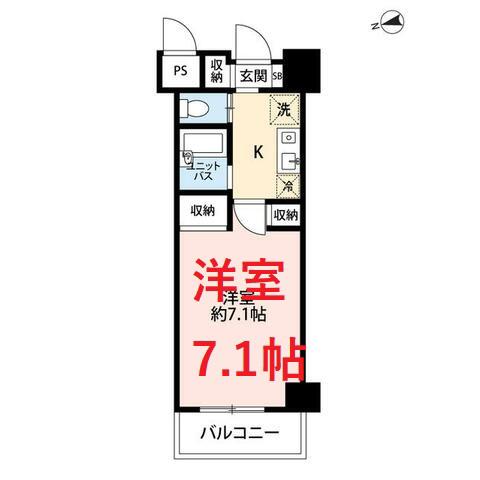 アーツ芝浦(1K/6階)の間取り写真