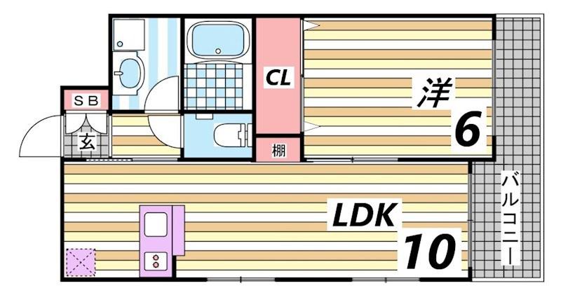 CITYSPIRE新神戸(1LDK/3階)の間取り写真