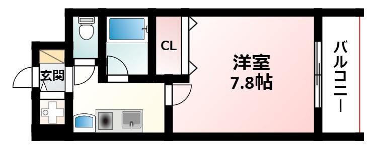 シャインビュー新大阪(1K/9階)の間取り写真