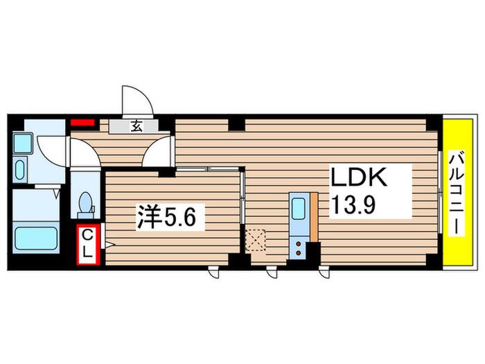 ラ・パートメント(1LDK/4階)の間取り写真