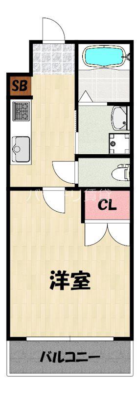 NO.111CLUBORIENTBLD(1K/7階)の間取り写真