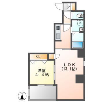 COULEURS OOS(1LDK/7階)の間取り写真