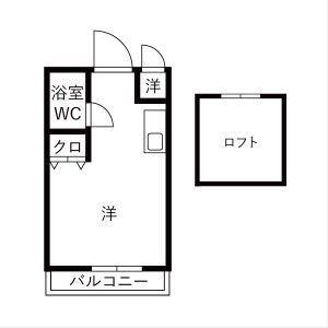 オレンジハウス(ワンルーム/1階)の間取り写真