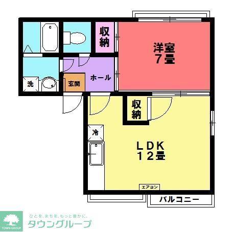 ドミール谷津(1LDK/1階)の間取り写真