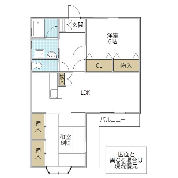ウエスト21(2LDK/2階)の間取り写真