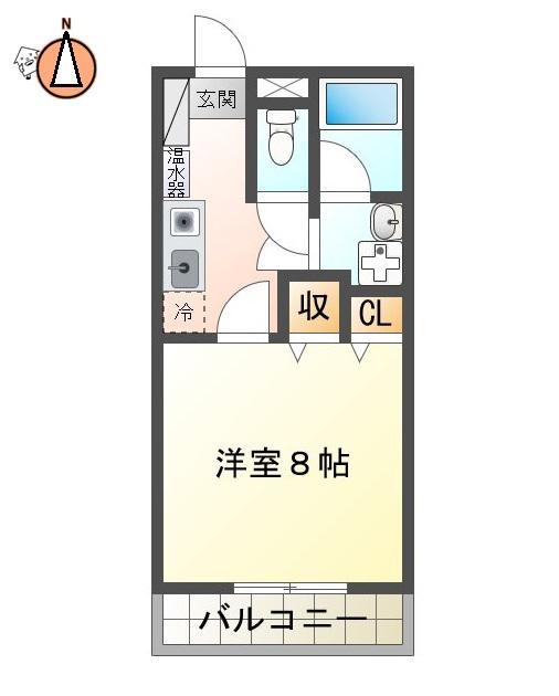 サニーハイツ佐古(1K/2階)の間取り写真