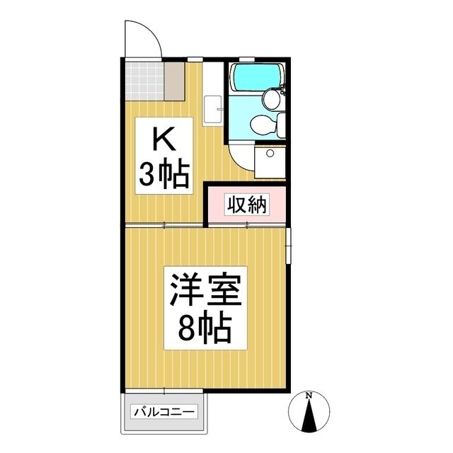 ひまわり(1K/2階)の間取り写真