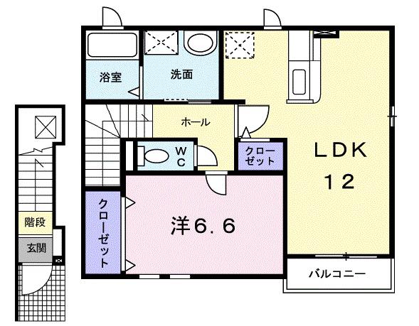 PULITO小池(1LDK/2階)の間取り写真