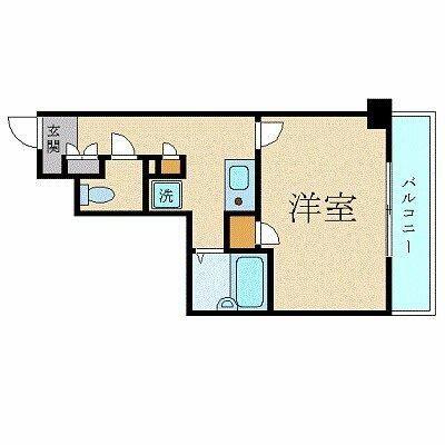 プレール月島リヴァージュ(1K/6階)の間取り写真