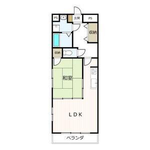 グランドヒルズ入場3番館(1LDK/3階)の間取り写真