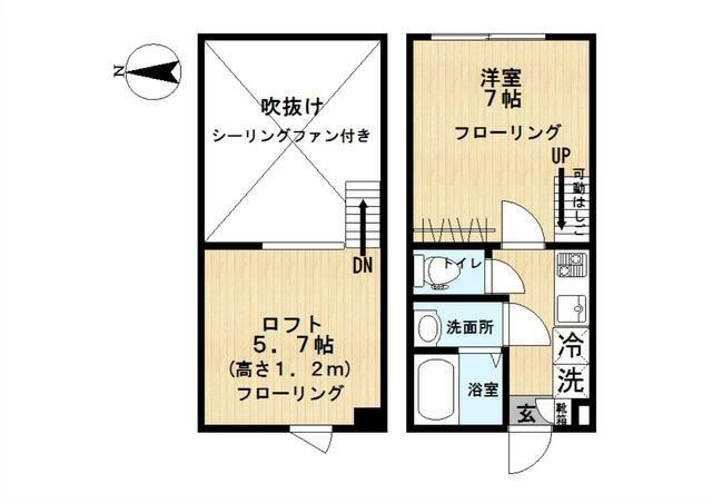 RING7(1K/1階)の間取り写真