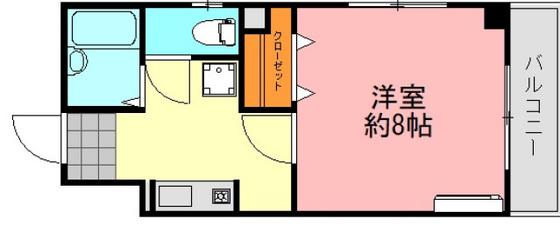 ゴールデンリバー広本町(1K/2階)の間取り写真