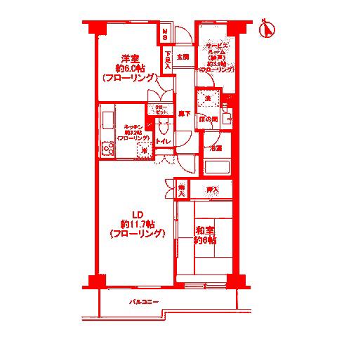 シティウインズ元住吉(2SLDK/3階)の間取り写真
