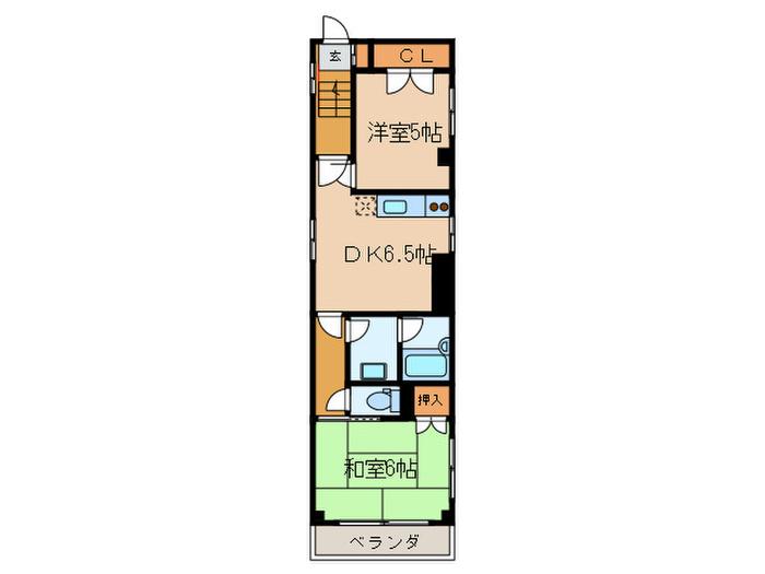 北村ビル(2DK/3階)の間取り写真