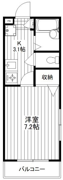 エルカーサ経堂(1K/1階)の間取り写真