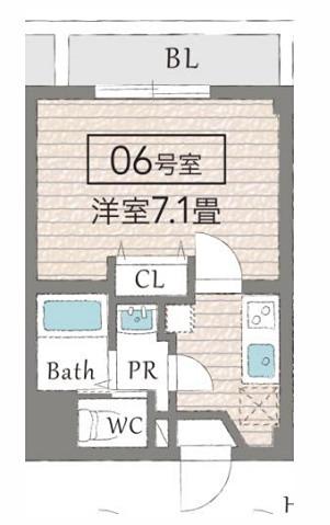 ヴェルステック塚口本町(1K/3階)の間取り写真
