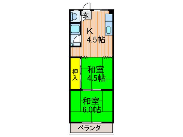 藤井マンション(2K/3階)の間取り写真