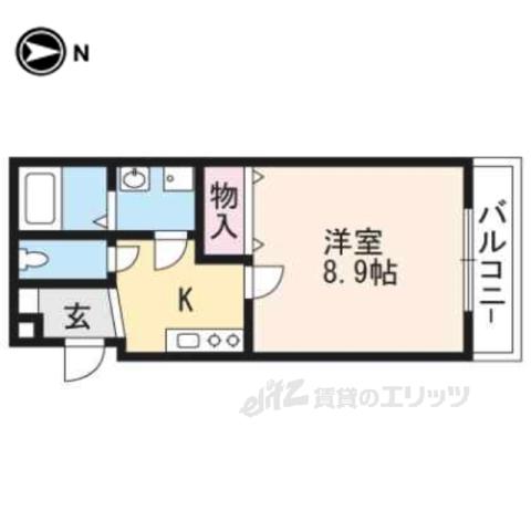 アールグランツ蘆山寺千本(1K/3階)の間取り写真