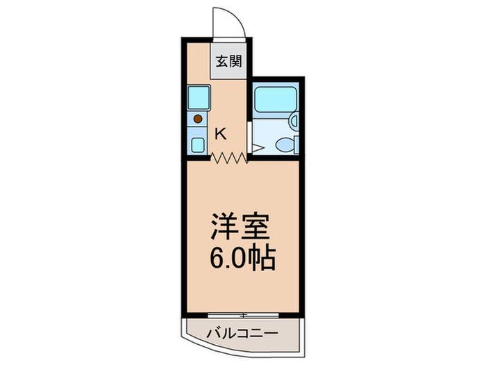 グリーンすま(1K/2階)の間取り写真