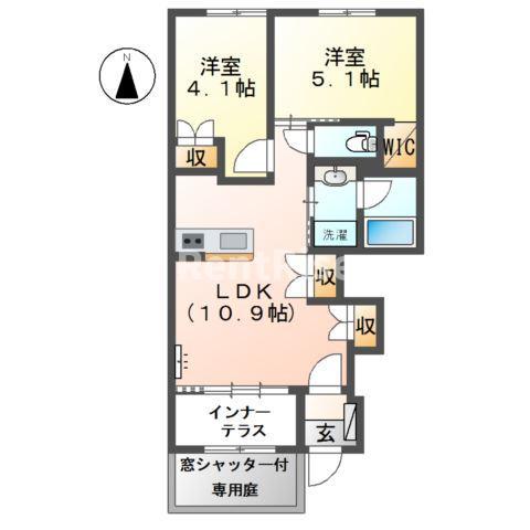 GIRASOLE(2LDK/1階)の間取り写真