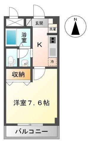 パールハイツ蘇我II(1K/2階)の間取り写真