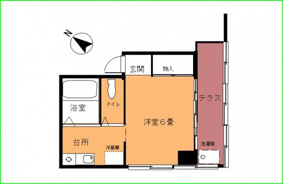 スバル竹屋町(1DK/4階)の間取り写真