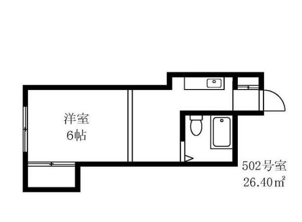 文原ビル(1K/5階)の間取り写真