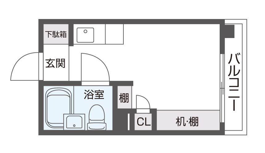 近鉄奈良線 八戸ノ里駅 徒歩24分 4階建 築47年(ワンルーム/3階)の間取り写真