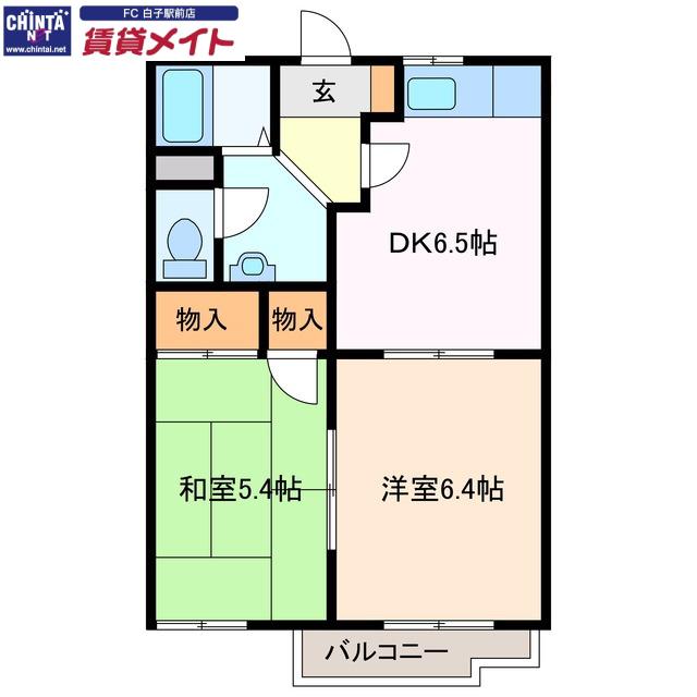 STクレドール21(2DK/2階)の間取り写真