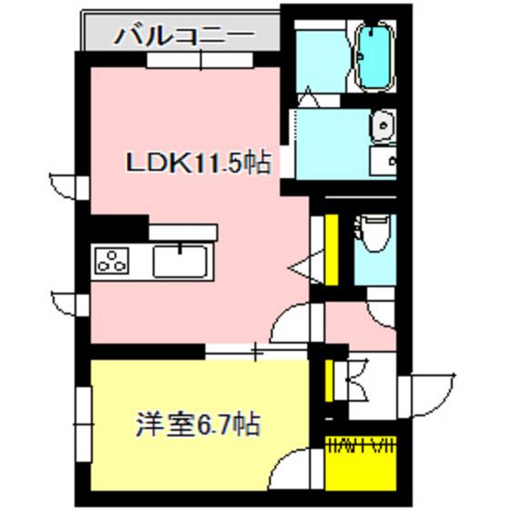 アリエッタ(1LDK/3階)の間取り写真