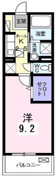 ミーティア(1K/3階)の間取り写真