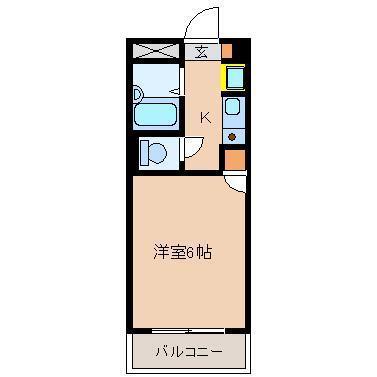 オクトワール宮崎北(1K/5階)の間取り写真