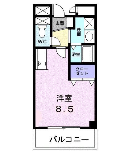 リーヴァ 神石(ワンルーム/3階)の間取り写真