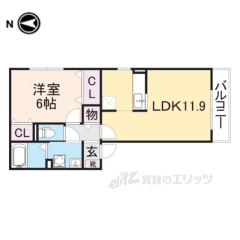 ジュネスコート(1LDK/2階)の間取り写真