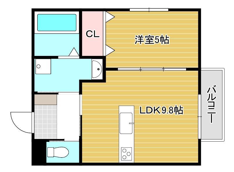 GREEN GABLES 華鞍(1LDK/1階)の間取り写真