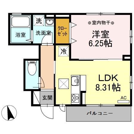 セレシェイラ弐番館(1LDK/1階)の間取り写真
