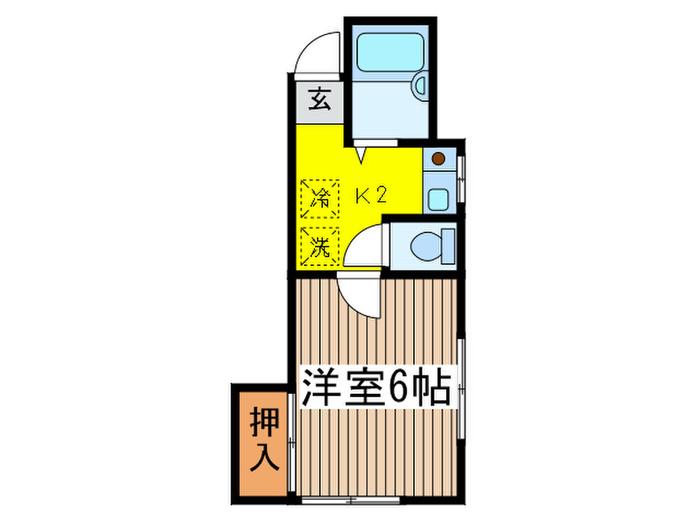 R・E・A住吉(1K/2階)の間取り写真