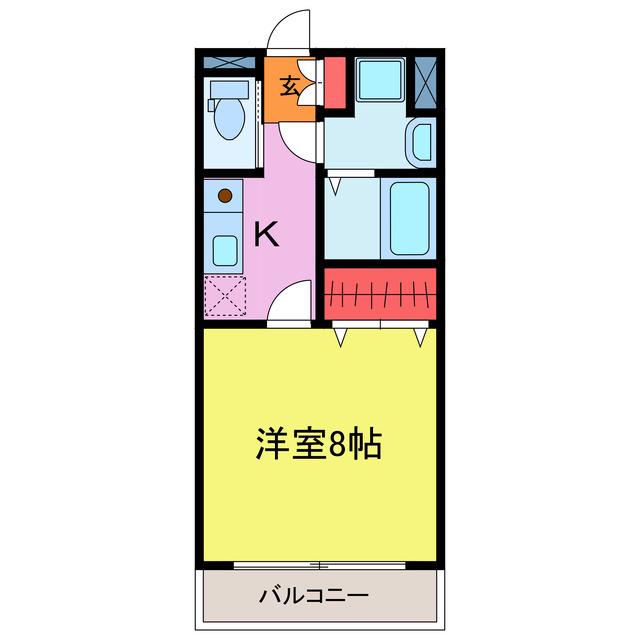 プランドール壱番館(1K/2階)の間取り写真