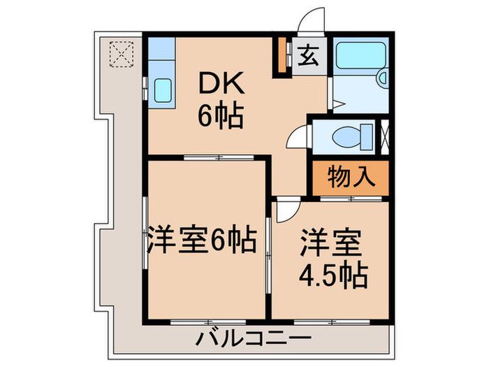 ジュンコーポ(2DK/3階)の間取り写真