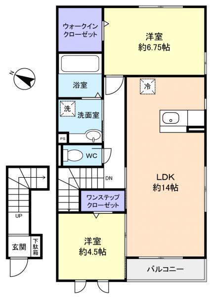 ことぶき壱番館(2LDK/2階)の間取り写真
