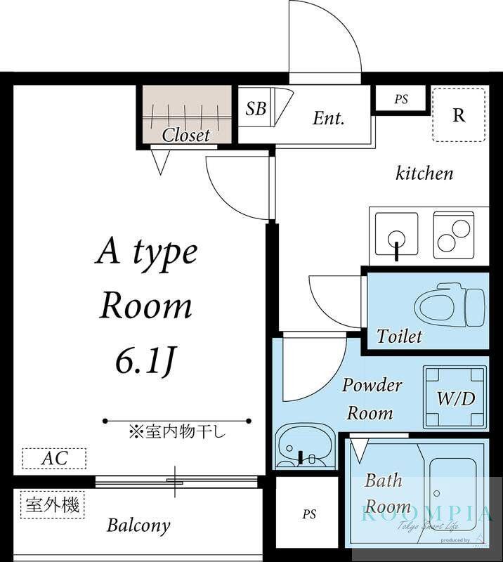 リブリ・西新宿(1K/3階)の間取り写真