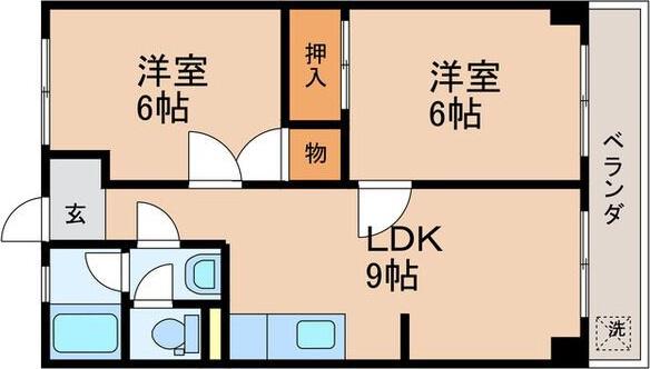 マルトウビル(2LDK/3階)の間取り写真