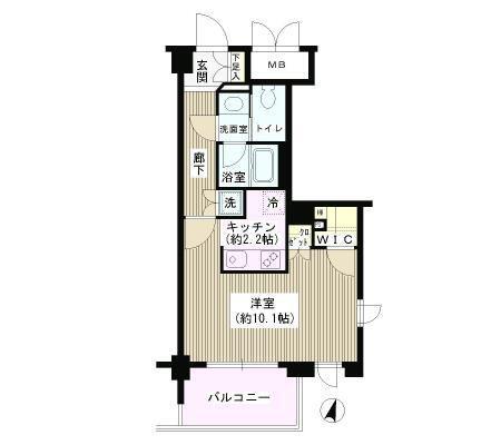 アゼリアテラス新宿(ワンルーム/2階)の間取り写真