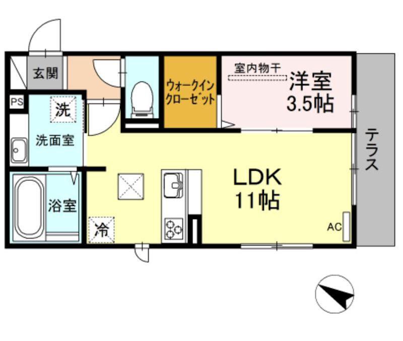 タリータウン大濠公園(1LDK/3階)の間取り写真