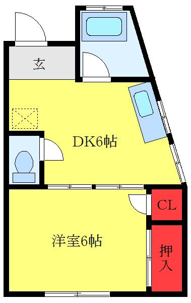 メゾン タツミ(1DK/3階)の間取り写真